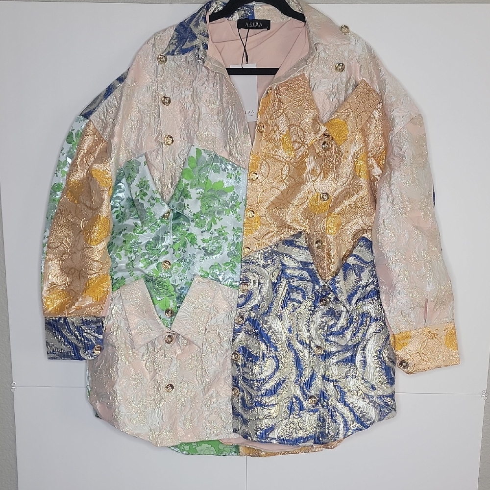 AKIRA Vibrant Patchwork Blazer NWT - image 1